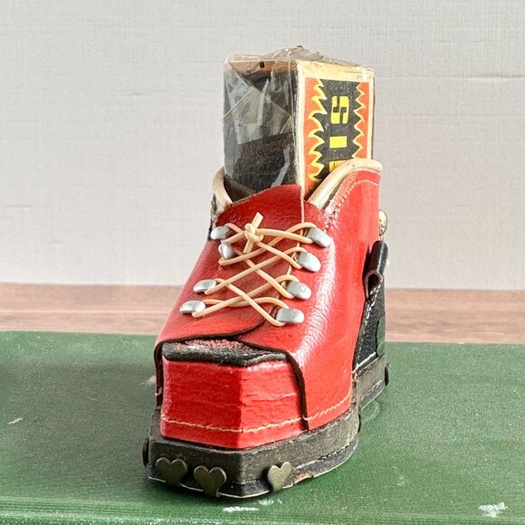 Vintage Austrian Souvenir Ski Boot Match Box or Lighter Holder - Picture 1 of 9